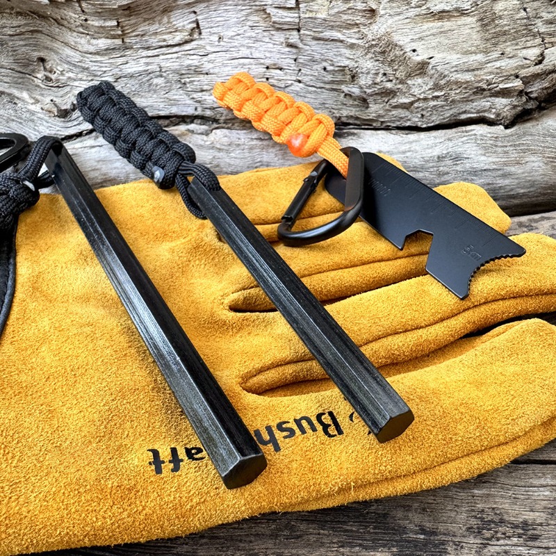 Fire Starting Kit - Ręcznie Pleciony Sznurkowy Sześciokątny Krzesiwo Magnesium,