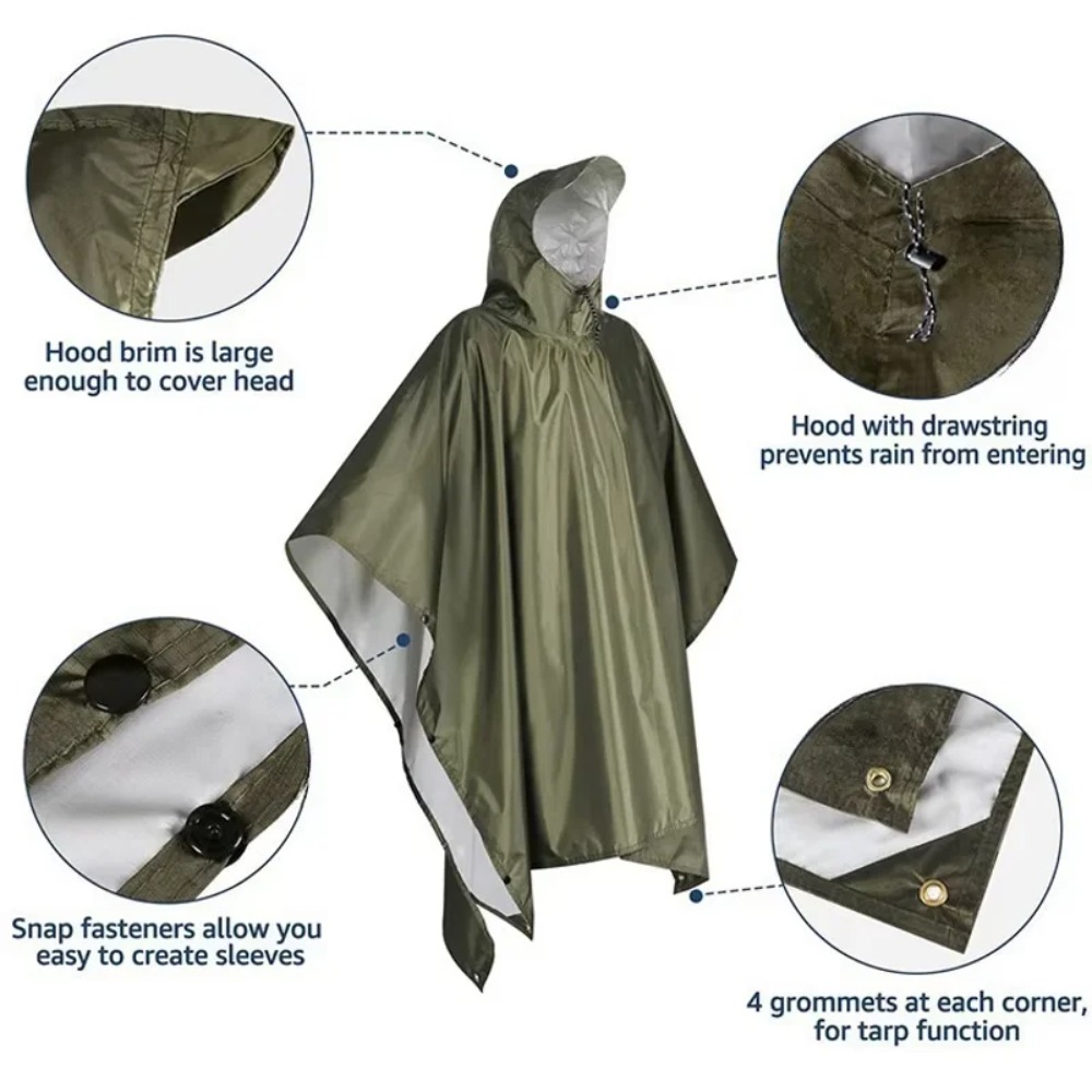 Wielofunkcyjne poncho wojskowe – Emergency Poncho Rain recenzja i cena